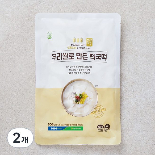 농협 우리쌀로 만든 떡국떡, 500g, 2개