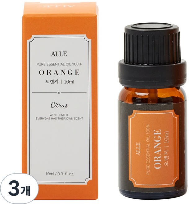 알레 퓨어 에센셜 오일 백프로 오렌지, 10ml, 3개
