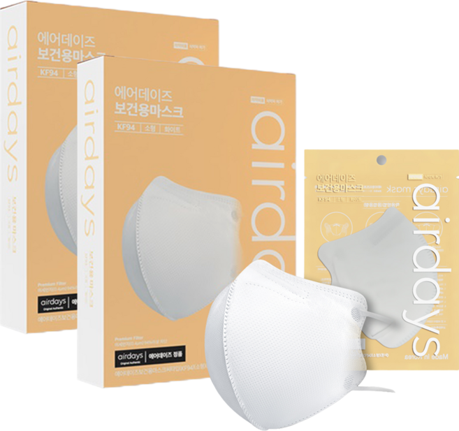 에어데이즈 보건용마스크씨타입 KF94 소형 흰색, 1개입, 50개, 화이트
