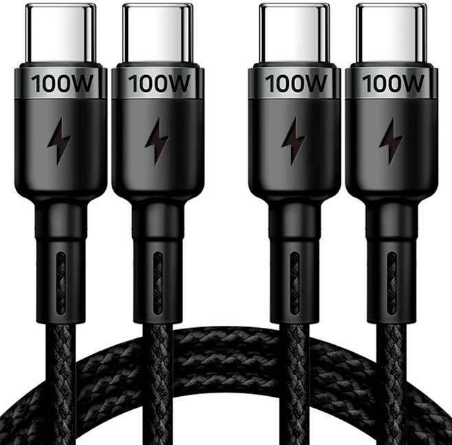 홈플래닛 E-Marker IC 칩셋 C to C PD 100W 초고속충전 케이블, 3m, 블랙, 2개