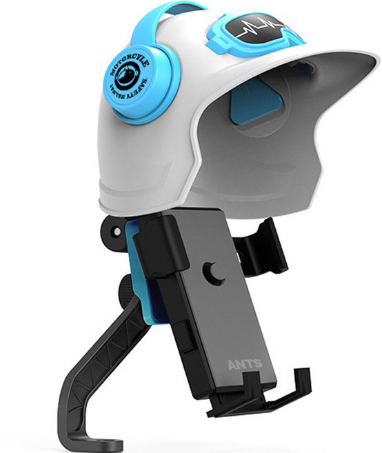 앤티스 헬멧 프로텟터 바이크 거치대 백미러 설치형, 화이트