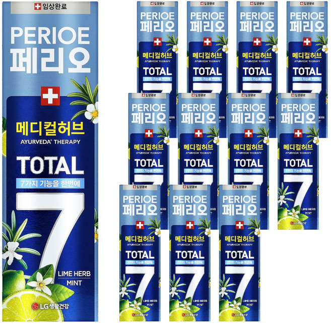 페리오 토탈7 메디컬허브 치약 라임허브민트, 100g, 12개