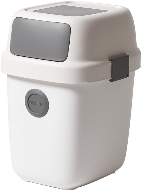 올리빙 2WAY 도트 분리수거함 40L, 화이트