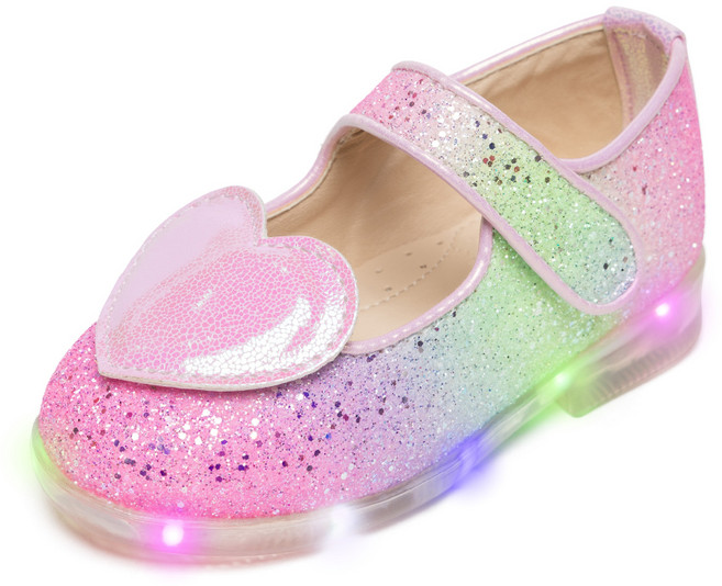 라스텔라 여아용 스타리하트 LED 키즈 라이팅 공주구두