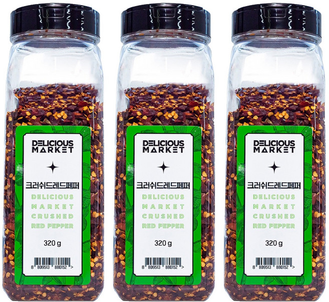딜리셔스마켓 크러쉬드 레드페퍼 대형, 320g, 3개