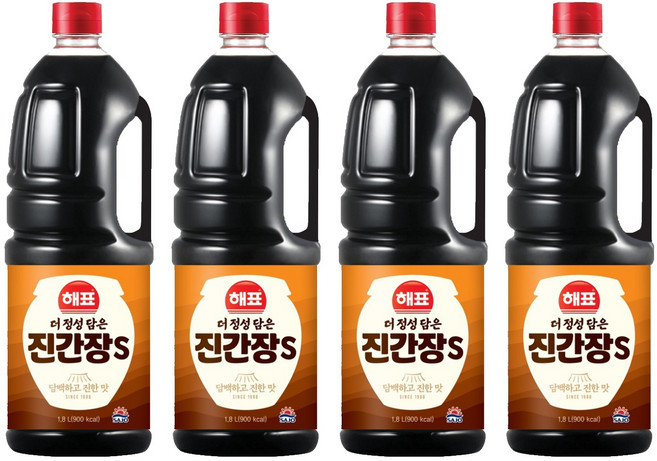 해표 진간장S, 1.8L, 4개