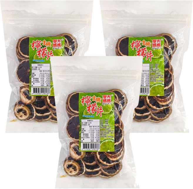 譽方媽媽 檸檬片, 80g, 3包