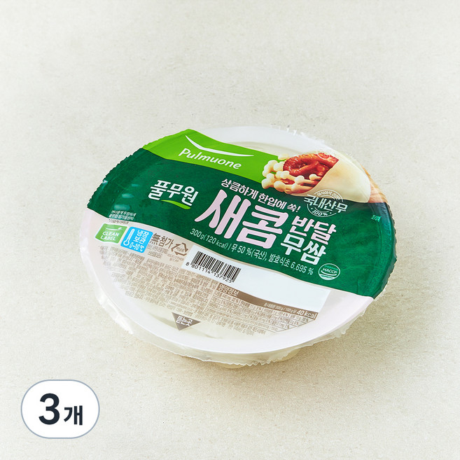 풀무원 새콤반달무쌈, 300g, 3개