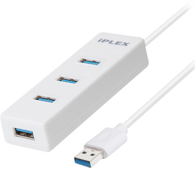 아이플렉스 4포트무전원 3.0 USB허브 KP-4PHU3, 화이트, IPLEX  KP-4PHU3 화이트