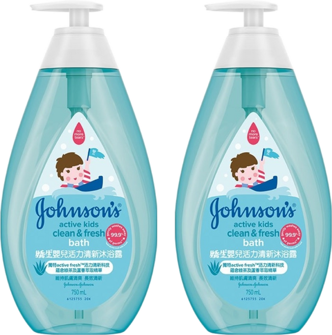 Johnson's 嬌生 嬰兒活力清新沐浴露, 750ml, 2瓶