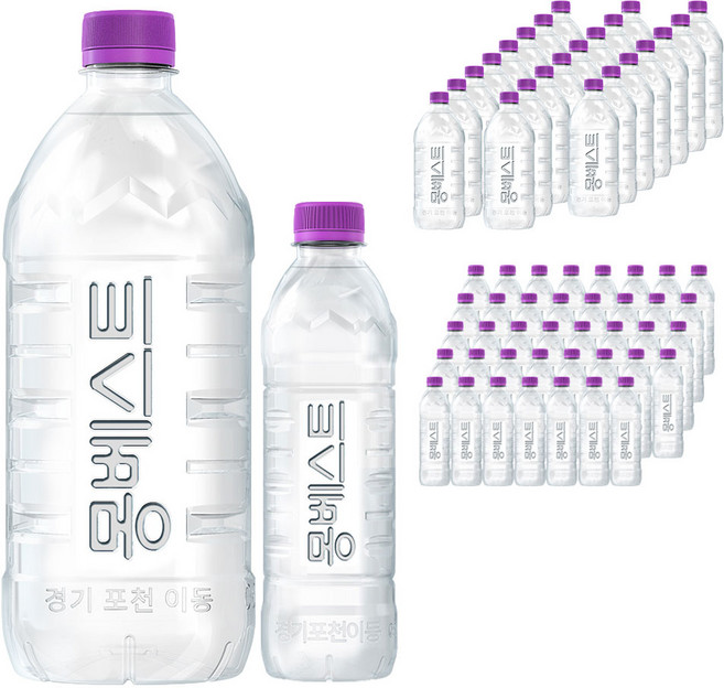 몽베스트 위드어스 무라벨 생수 500mL 40p + 1L 24p, 24개