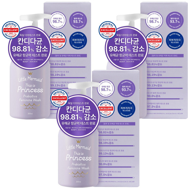뷰티레시피 인어공주 프로바이오틱스 여성청결제, 300ml, 3개