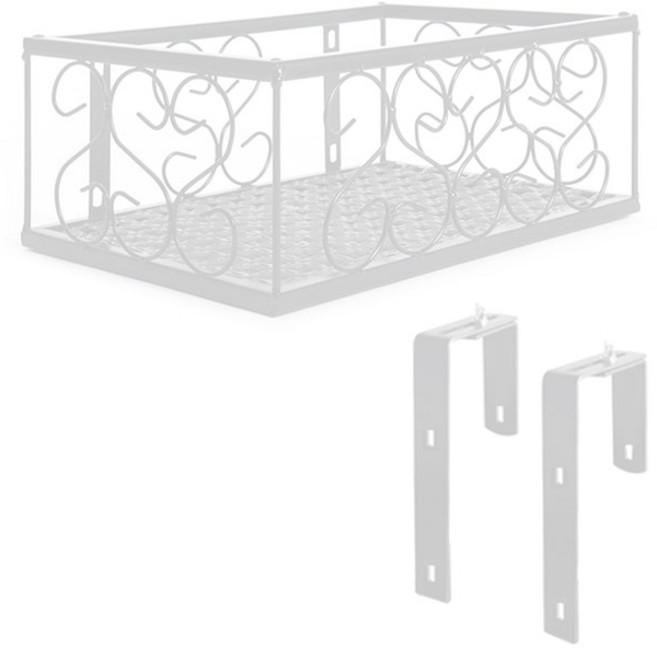 마켓플랜 발코니 철제 화분걸이, 화이트, 1개