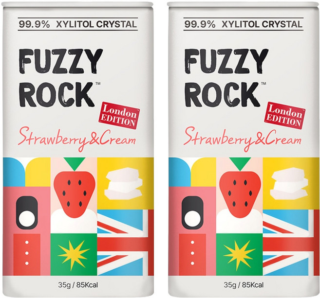 퍼지락 자일리톨 크리스탈 캔디 스트로베리 앤 크림향, 35g, 2개