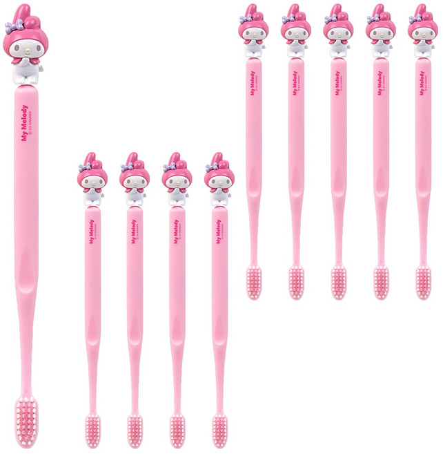 아텍스 산리오캐릭터즈 마이멜로디 피규어 칫솔, 핑크, 5개입, 2개