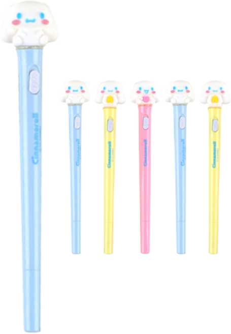 산리오캐릭터즈 시나모롤 피규어 라이트펜 3종 문구세트, 혼합색상(랜덤발송), 2세트