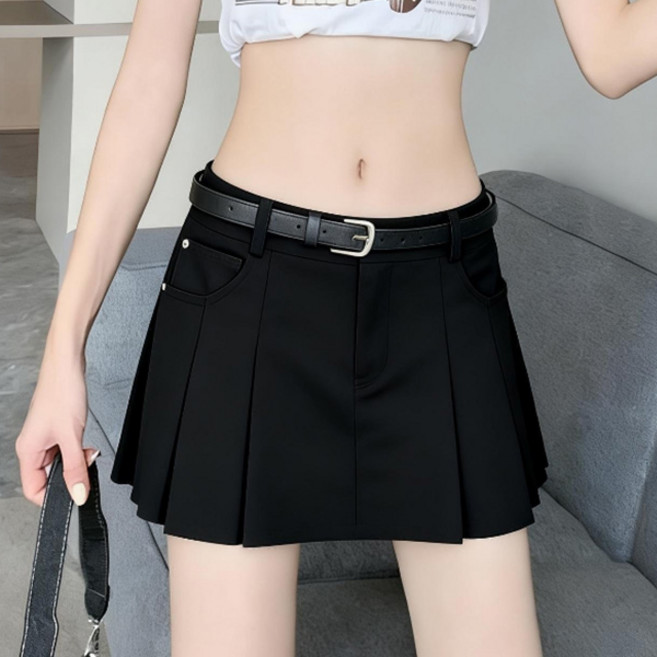 Awesomeful 女款 Ramudi 工裝百褶腰帶迷你裙 A26SMSK031210