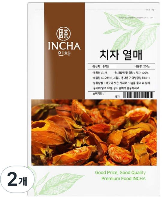 인차 치자 열매차, 200g, 2개