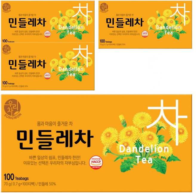 우리차 민들레차, 700mg, 100개입, 4개