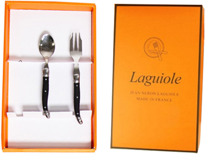 장네론 라귀올 선물패키지 케이크 2종 세트, 블랙, 스푼 + 포크, 1세트