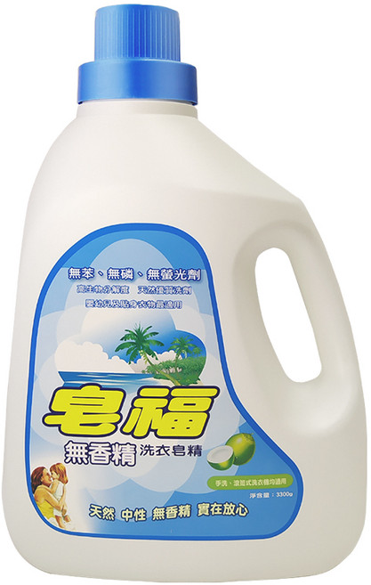 皂福 無香精洗衣皂精, 3.3kg, 1桶