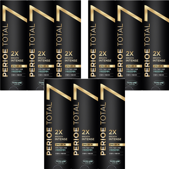 페리오 토탈7 인텐스 치약 리프레쉬 쿨링, 120g, 9개