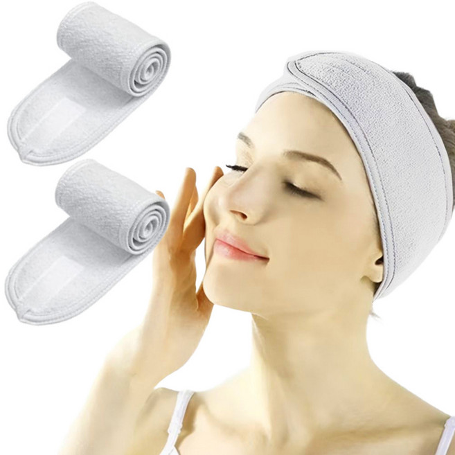 비타벨로 찍찍이 세안 헤어밴드, 화이트, 2개