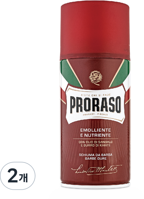 프로라소 쉐이빙 폼 너리쉬 샌달우드, 300ml, 2개