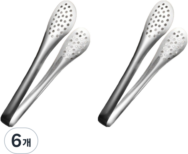 Bloom Home 全不鏽鋼沙拉夾 18cm, 銀色, 6個