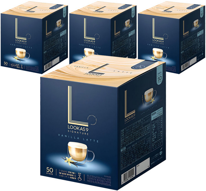 루카스나인 시그니처 바닐라 라떼 커피믹스, 16.9g, 50개입, 4개