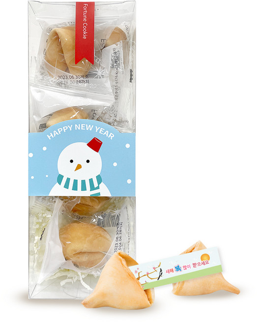 幸運餅乾 新年雪人系列 10入+籤語 隨機出貨, 50g, 1盒