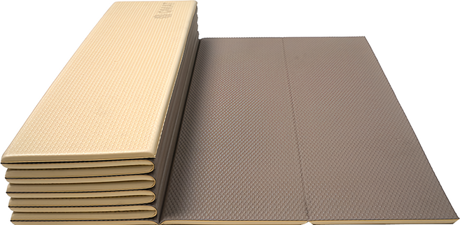 QMAT 環保POE 摺疊瑜珈墊 6mm, 奶茶棕, 1個