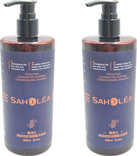 SAHOLEA 森歐黎漾 質進化咖啡因控油健髮洗髮精, 480ml, 2瓶