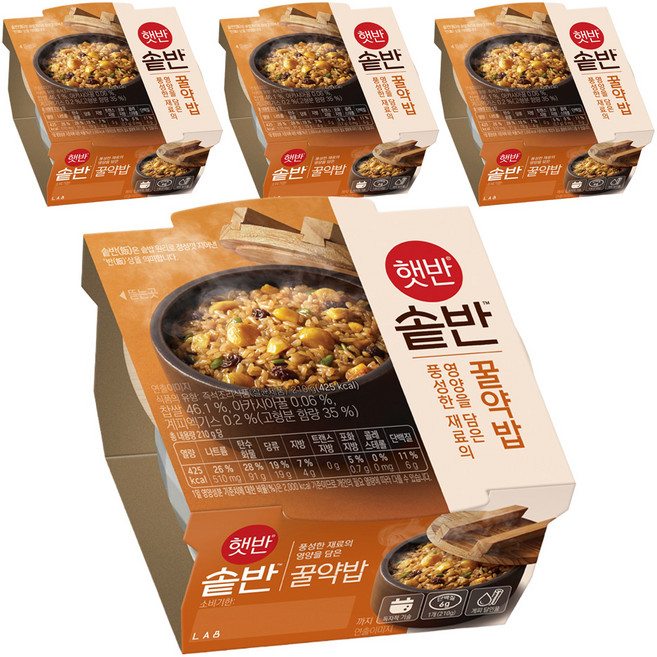 햇반 솥반 꿀약밥, 210g, 4개
