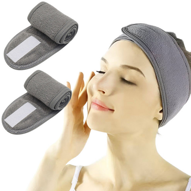 비타벨로 찍찍이 세안 헤어밴드, 그레이, 2개