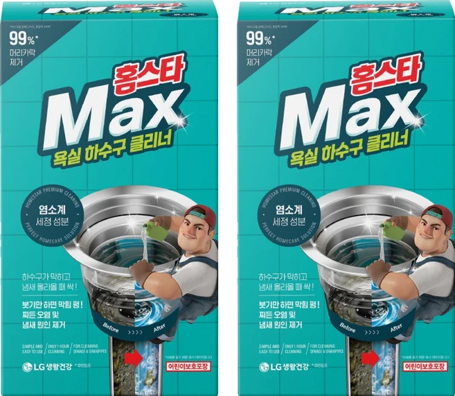 홈스타 맥스 욕실바닥 하수구 클리너, 450ml, 12g, 2개 - 쿠팡