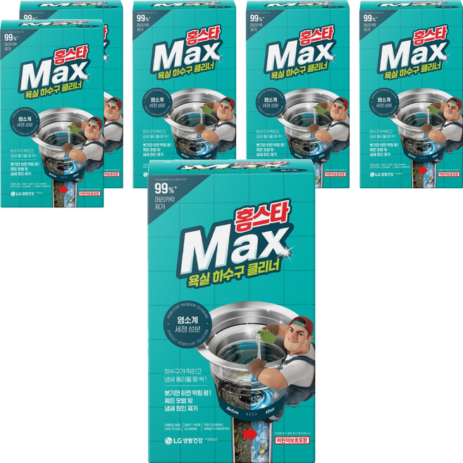 홈스타 맥스 욕실바닥 하수구 클리너, 450ml, 15g, 6개