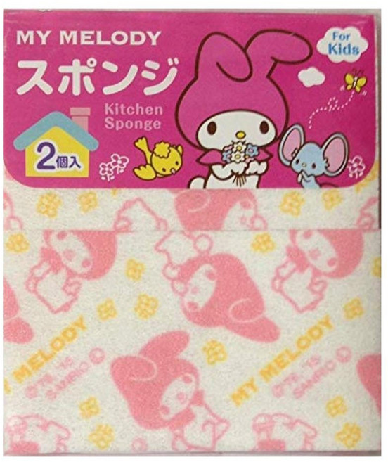 MY MELODY 美樂蒂 2P海綿菜瓜布, 2片, 1個