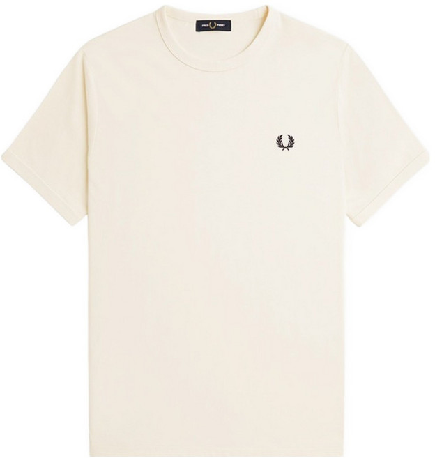FRED PERRY 男女通用 短袖滾邊T恤 M3519, Ecru