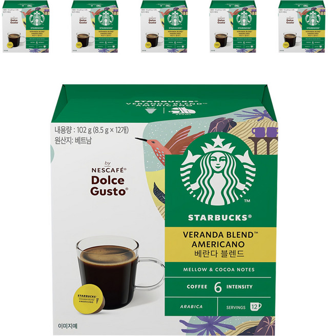 스타벅스 베란다 블렌드 캡슐커피, 8.5g, 12개입, 6개