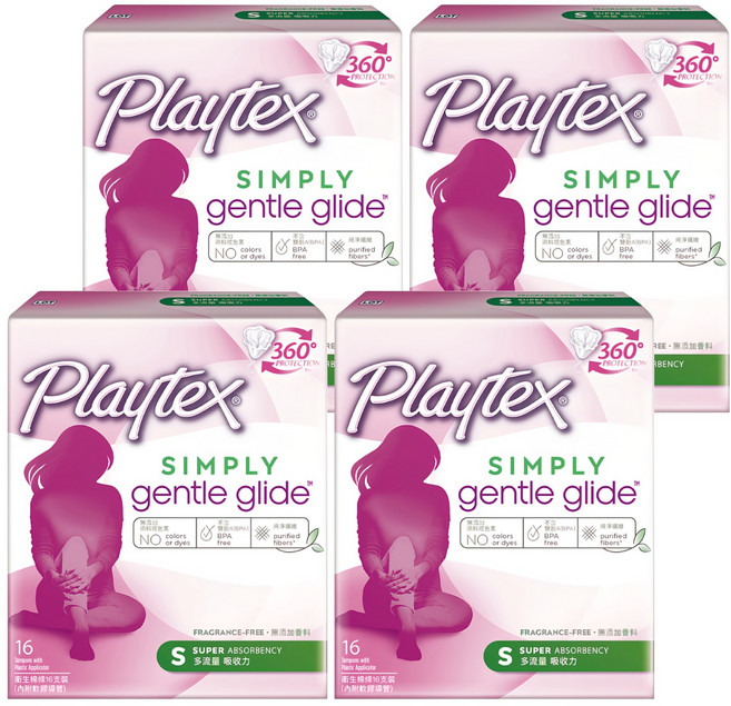美國 Playtex 導管式衛生棉條, 多流量, 16支, 4盒