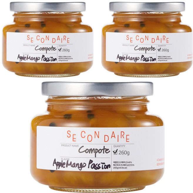 쎄콩데 애플망고패션 콩포트, 260g, 3개