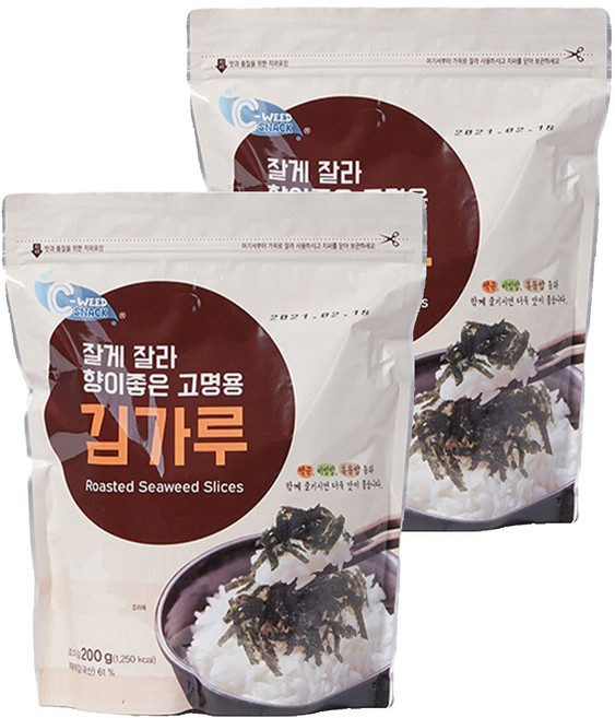 예맛 잘게 잘라 향이 좋은 고명용 김가루, 200g, 2개