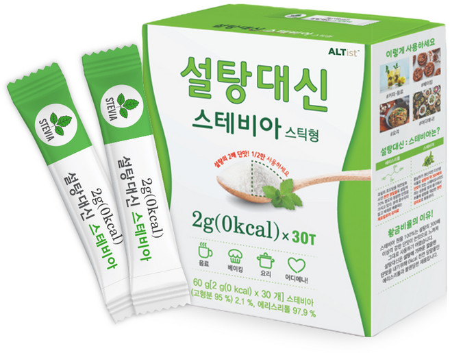 설탕대신 스테비아 스틱형, 2g, 30개