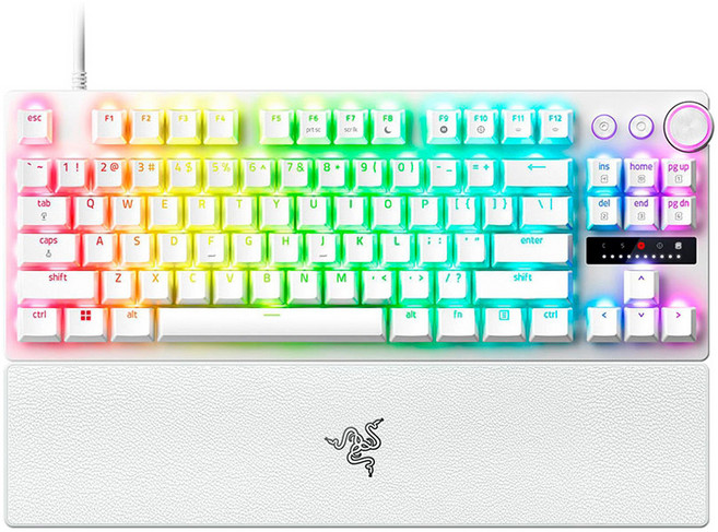 RAZER 雷蛇 Huntsman 獵魂光蛛 V3 PRO TKL 電競鍵盤 (英文), 白色, RZ03-04981700-R3M1, 類比式光軸