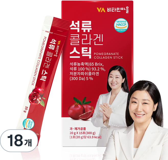 비타민마을 석류 콜라겐 젤리 스틱, 18개
