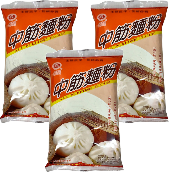 義峰食品 中筋麵粉, 500g, 3包