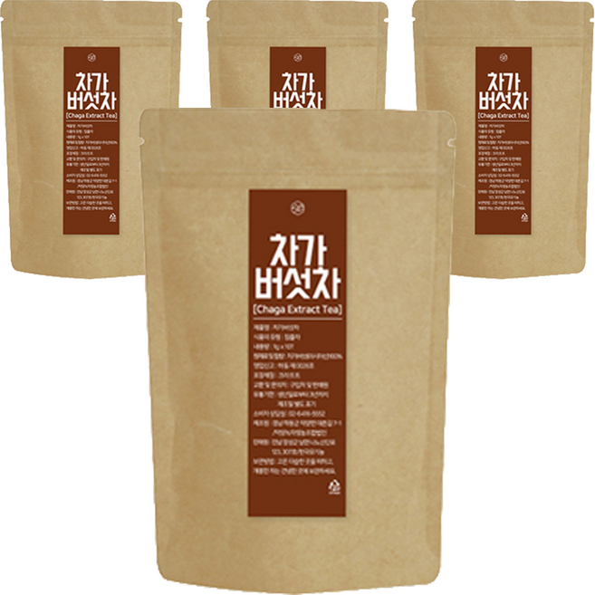 차가버섯차 티백, 1g, 10개입, 4개