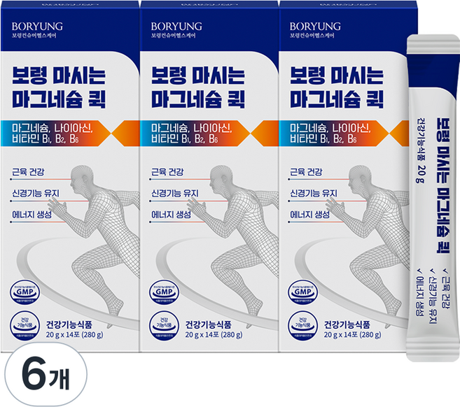 보령 마시는 글루콘산 액상 마그네슘 퀵, 280g, 6개