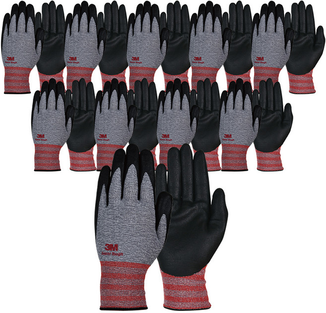 쓰리엠 슈퍼터프 NBR 안전장갑, 블랙멜란지, 10개
